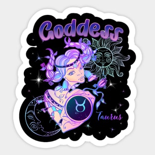 Zodiac Taurus Goddess Queen Horoscope Sticker